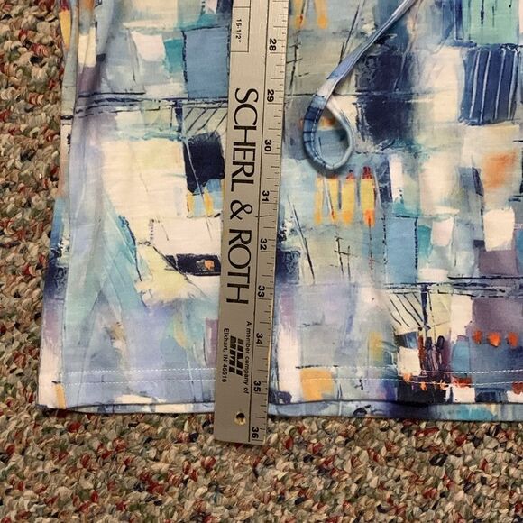 Coco Y Club Blue Artsy Abstract Print Sleeveless Scoop-Neck Coverup Dress Size S - Picture 10 of 10